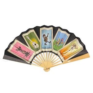 NWT Disney Parks Coco Folding Character Hand Fan Mexican Lotería Double-sided